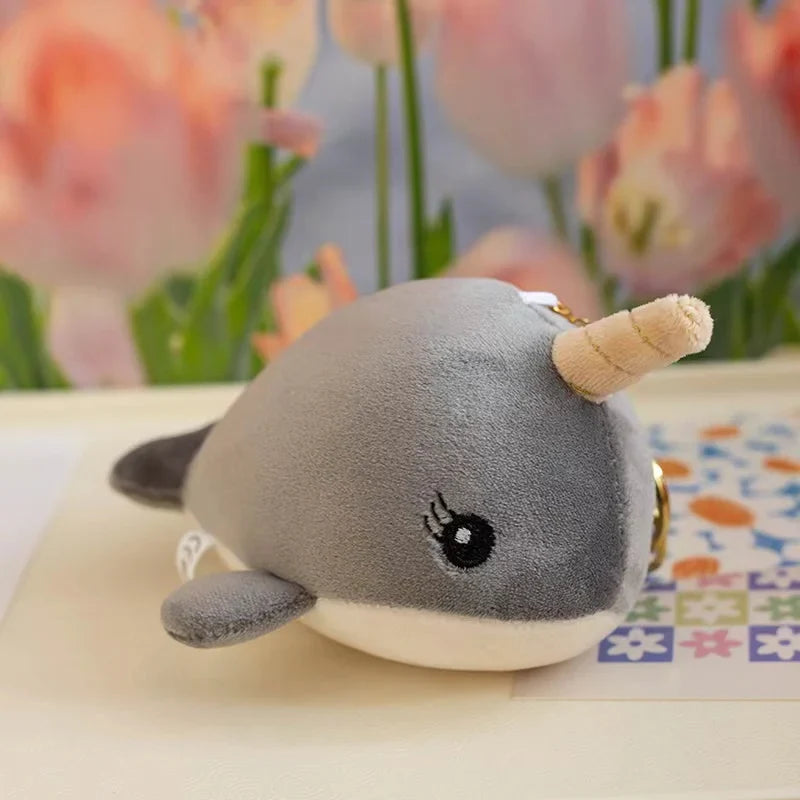 Cute Narwhal (With Oepn/Close Eyes) Plush Keychains - 16 Styles