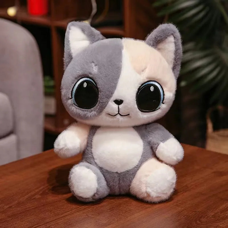 Cute Sitting Cat Plush Toys 23/30/40cm - Brown/Grey