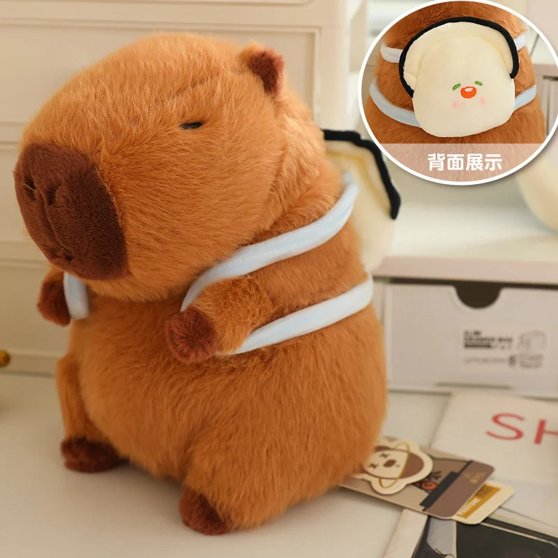 Cute Capybara With Bee/Oyster Bag Plush Keychains 12cm & Toys 23/33cm