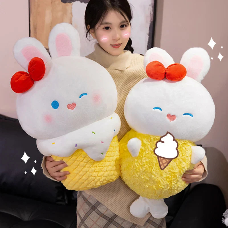 Cute White Rabbit Plush Toys 25/40/60cm or Plush Keychains 12cm