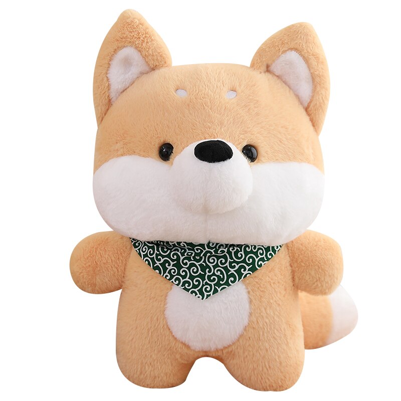Cute Dog ( Husky/Shiba Inu) with Red/Green Scarf Plush Toys 50/70/90cm
