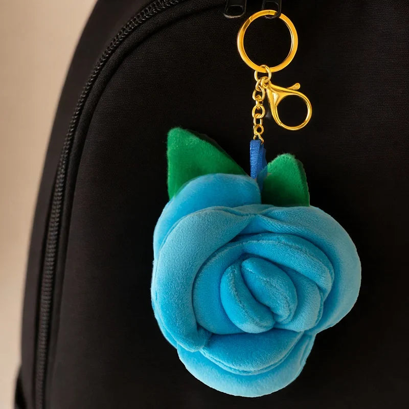 Cute Flower (Rose) Plush Keychain 8cm - Yellow/Red/Pink/Blue/Orange/Purple