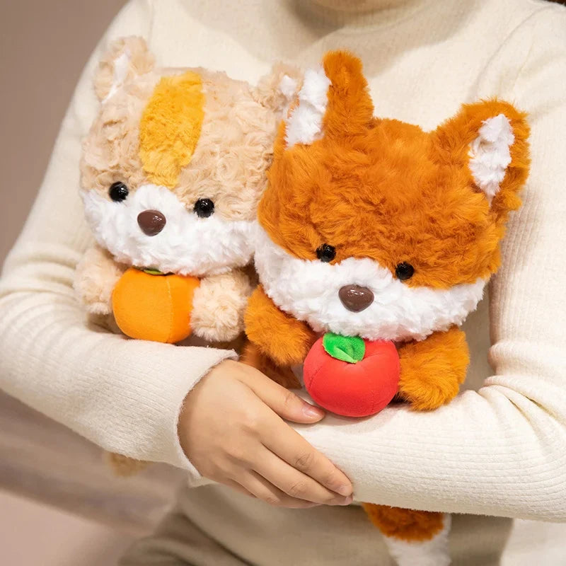 Cute Fox/Squirrel Holding Fruit Plush Toy 24cm