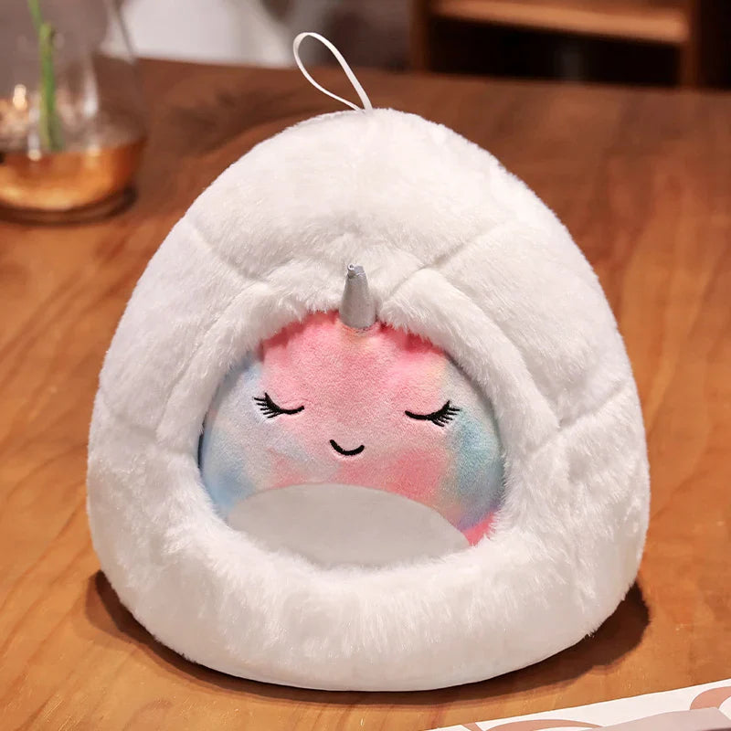 Cute Penguin/Narwhal Plush Toys With Igloo 30cm - 7 Styles