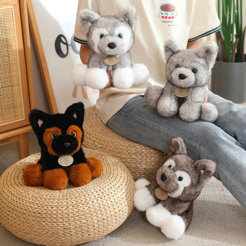Cute Dog(Husky/German Shepherd) Plush Toys 22cm - 4 Styles