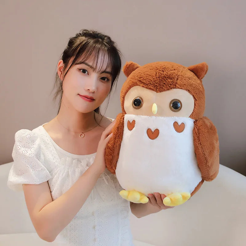 Cute Bird (Owl) Plush Toys 30/40cm - White/Brown