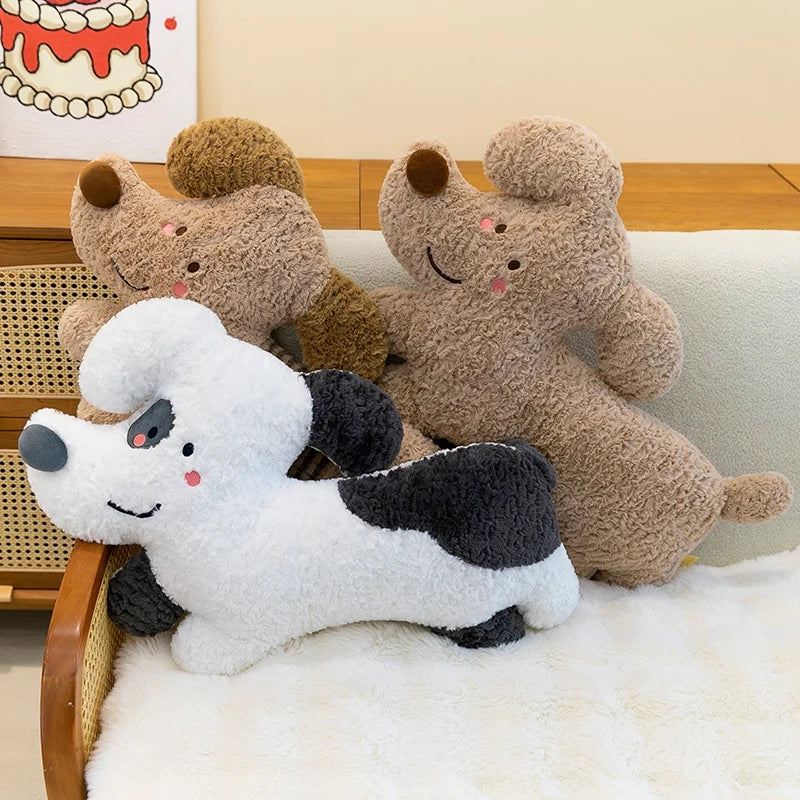Cute Dog Plush Pillows 60cm - Black/Brown