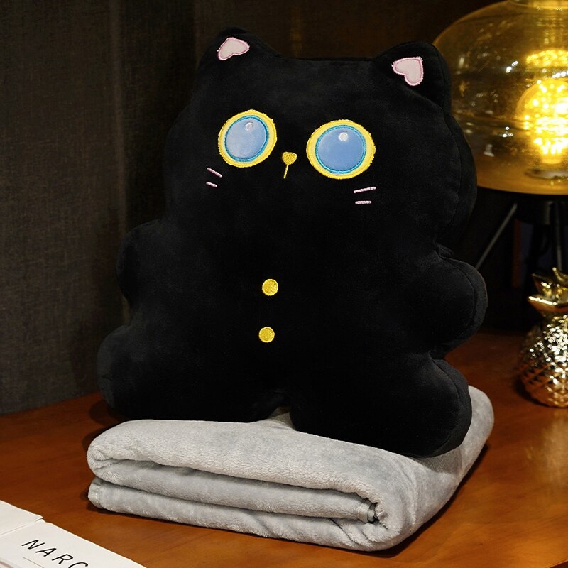 Cat Pillow Plush Toys With/Without Blanket 40/45cm
