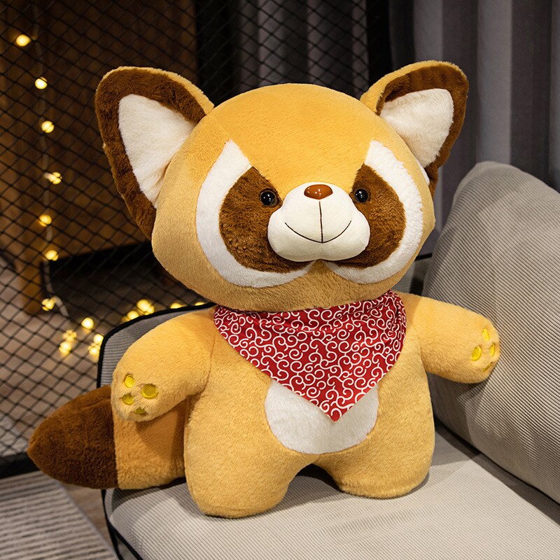 Cute Raccoon(Brown/Grey) with Red/Green Scarf Plush Toys 35-90cm