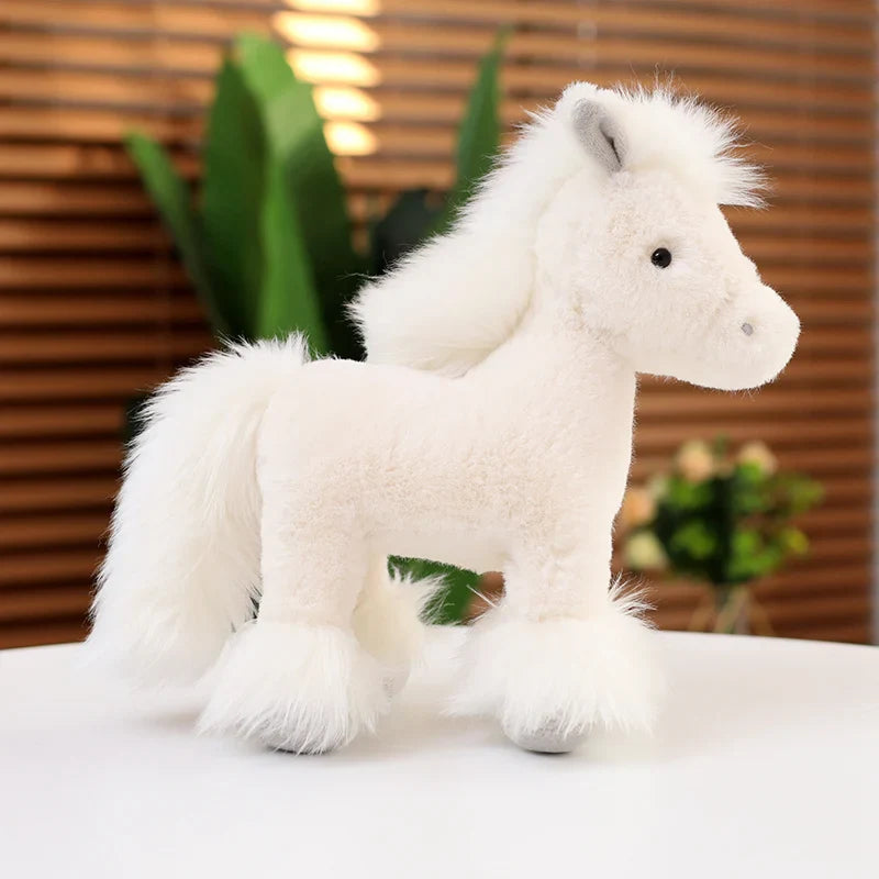 Cute Brown/White Horse Plush Toys 25/30/40cm