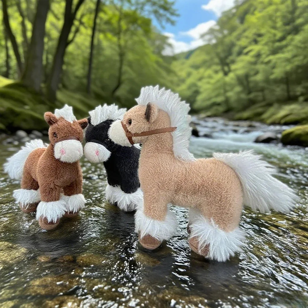 Cute Horse Plush Toys 27cm - Brown/Black/Khaki
