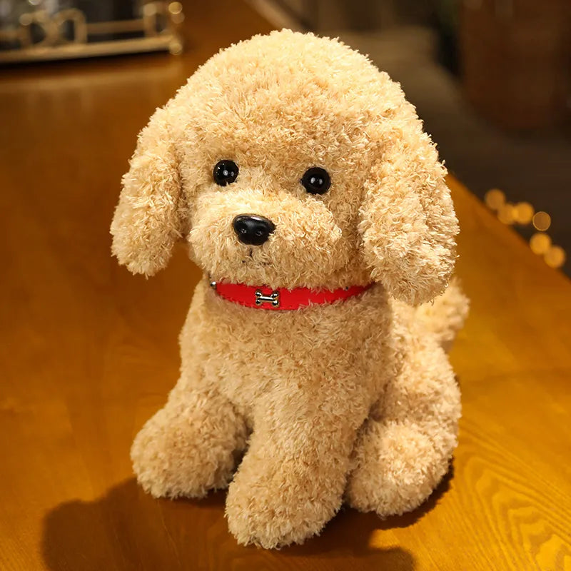 Cute Teddy Bear Dog With/Without Hair Clip Plush Toys 22/28cm (Brown/White/Khaki ) - 6 Styles