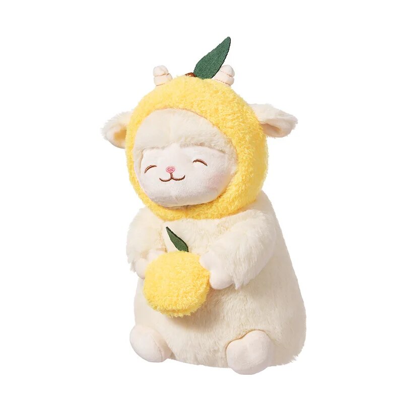 Smiling Sheep/Lamb With Fruit Dress Up/With Flower/With Moon Plush Toys- White/Pink