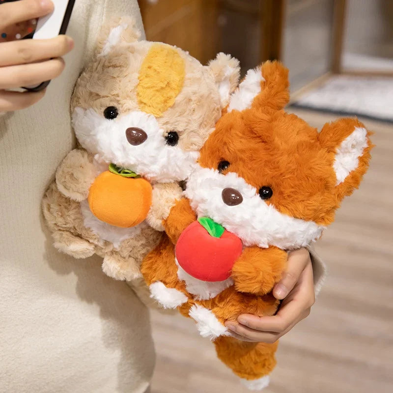Cute Fox/Squirrel Holding Fruit Plush Toy 24cm