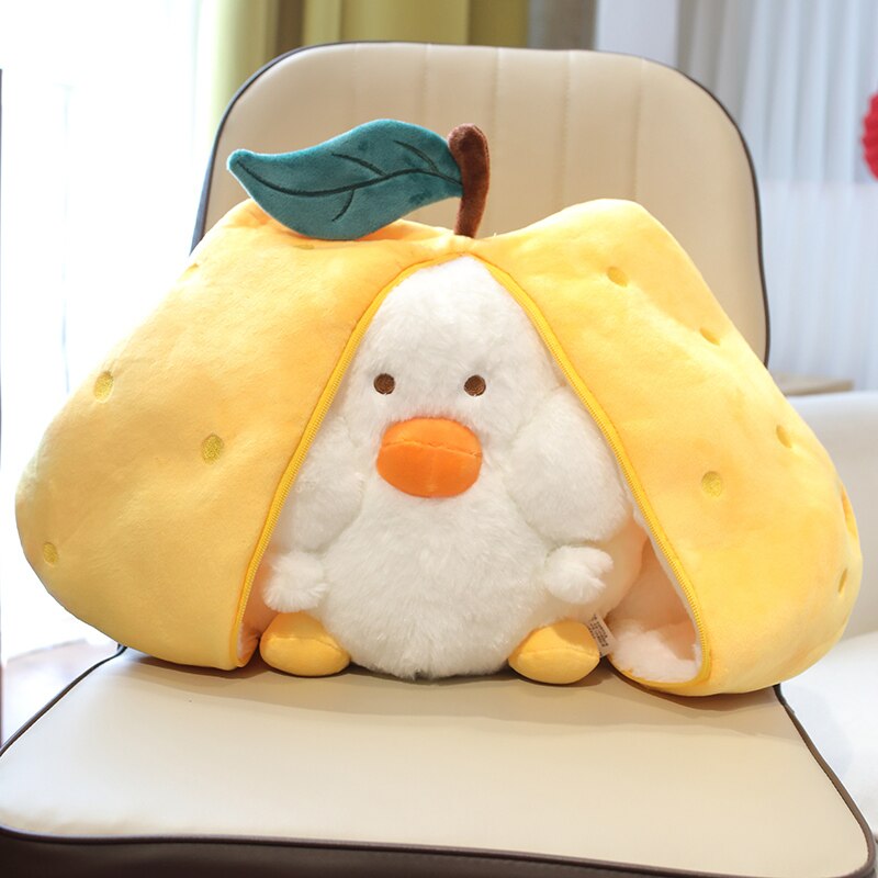 Funny Duck In Pear/Heart Bag Plush Toys 20cm/35cm