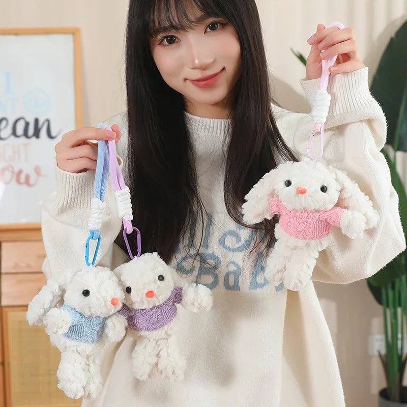 Cute White Bunny With Dress Plush Keychains 20cm - 9 Styles
