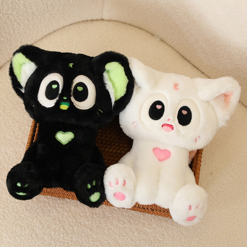 Cute Cat Plush Toys 21cm/30cm/40cm - Black/White/Grey