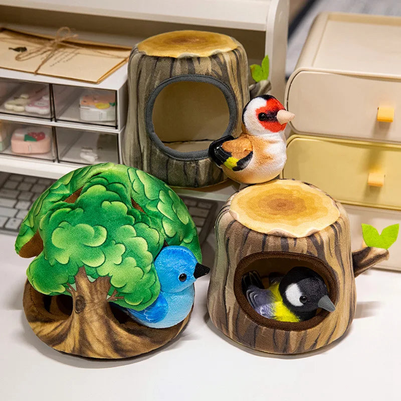 Cute Bird With/Without Tree House Plush Toys - 6 Choices