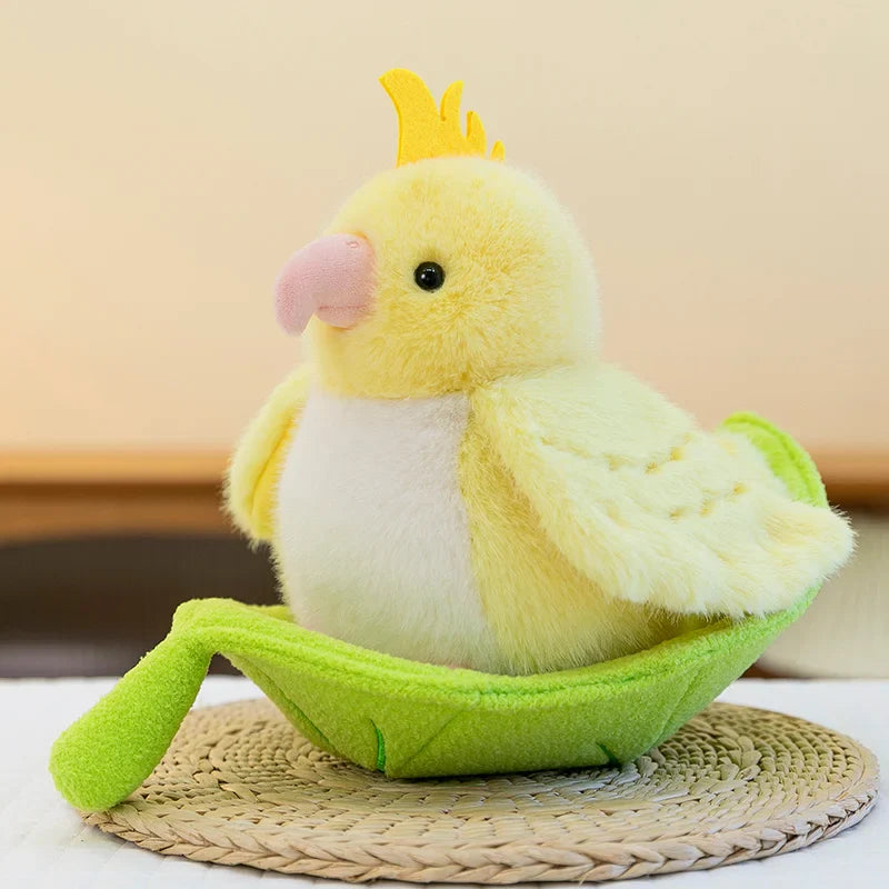 Cute Bird With/Without Leaf/Stump Plush Toys 20cm Or Plush Keychains 12cm
