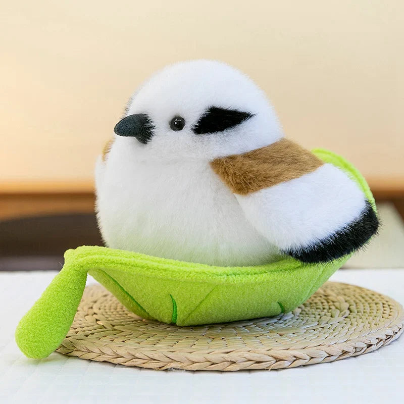Cute Bird With/Without Leaf/Stump Plush Toys 20cm Or Plush Keychains 12cm