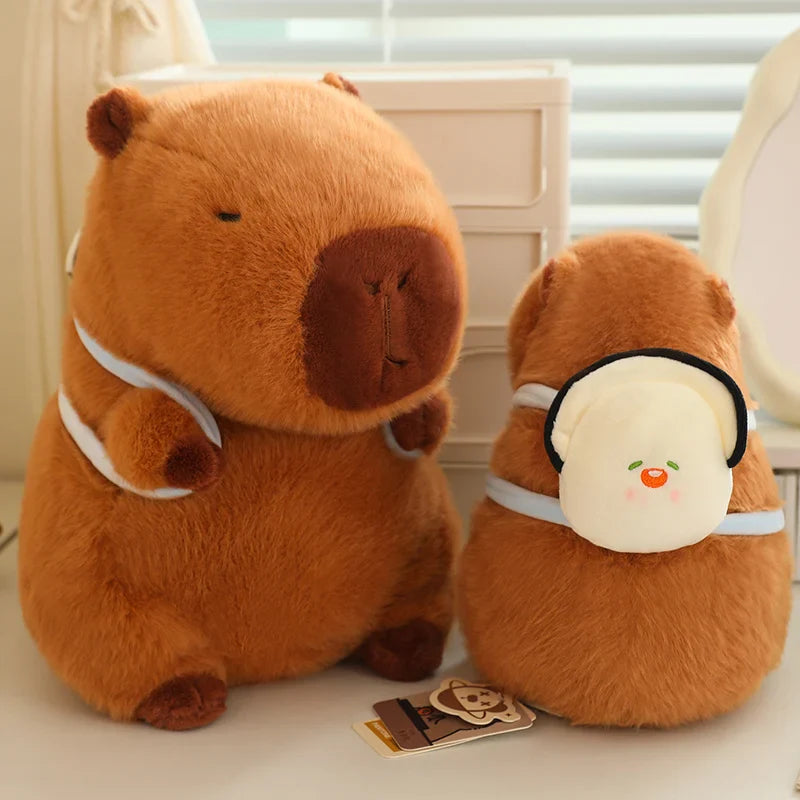 Cute Capybara With Bee/Oyster Bag Plush Keychains 12cm & Toys 23/33cm