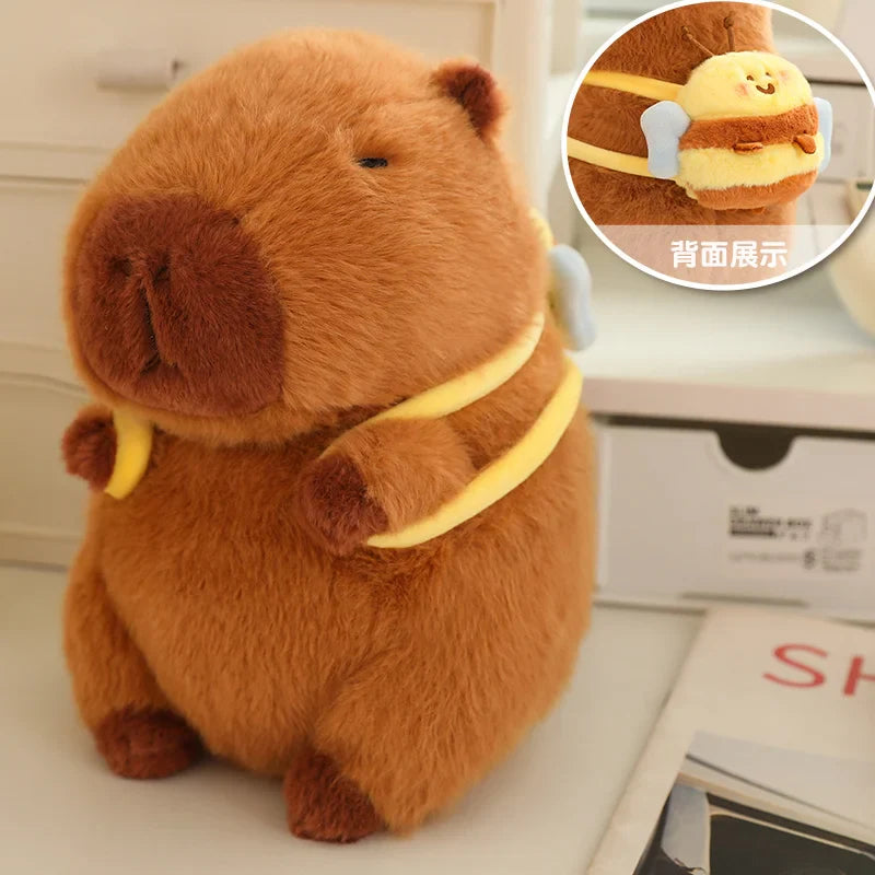 Cute Capybara With Bee/Oyster Bag Plush Keychains 12cm & Toys 23/33cm