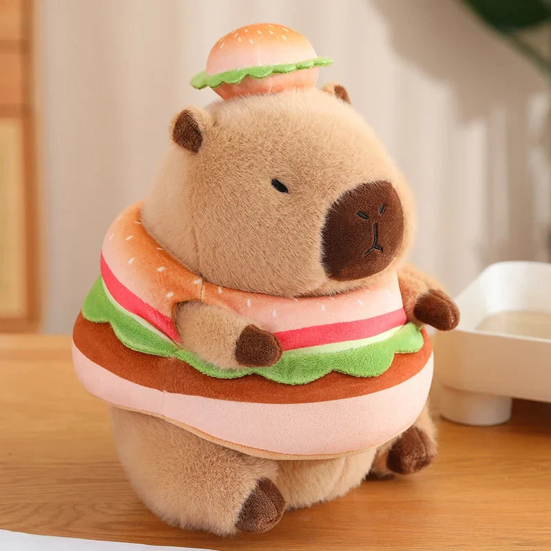 Cute Capybara With Dress Up (Bee/Hamburger/Persimmon) Plush Toys 30/40cm