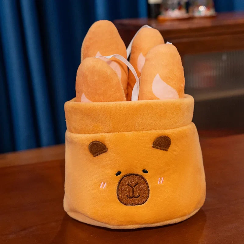 Cute Capybara With Avocado/Banana/Carrot/Strawberry/Baguette Plush Toys 25cm