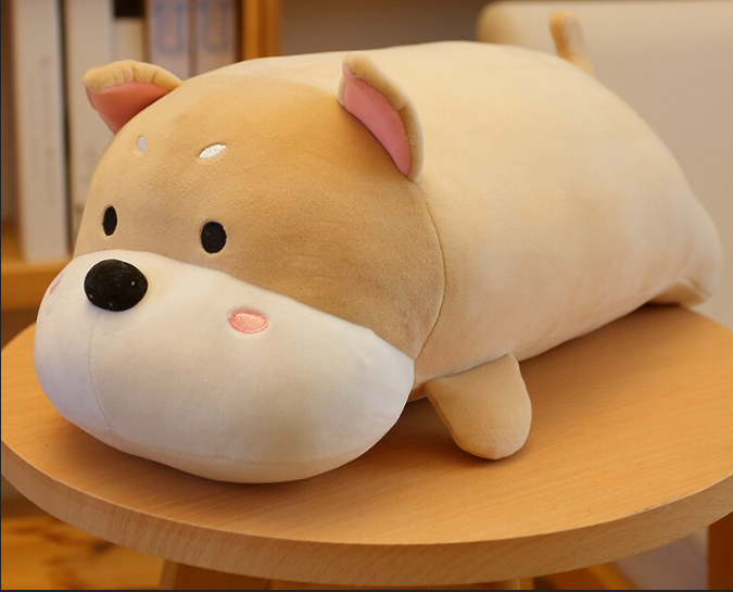 Cute Dog Pillow Plush Toys 45cm - Grey/Brown
