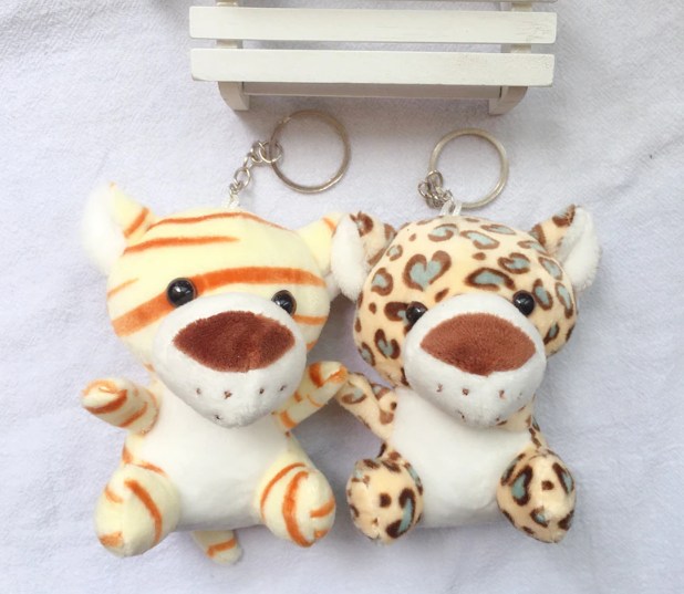 Animal (Tiger/Elephant/Monkey/Lion/Giraffe/Cheetah) Plush Keychain 10cm