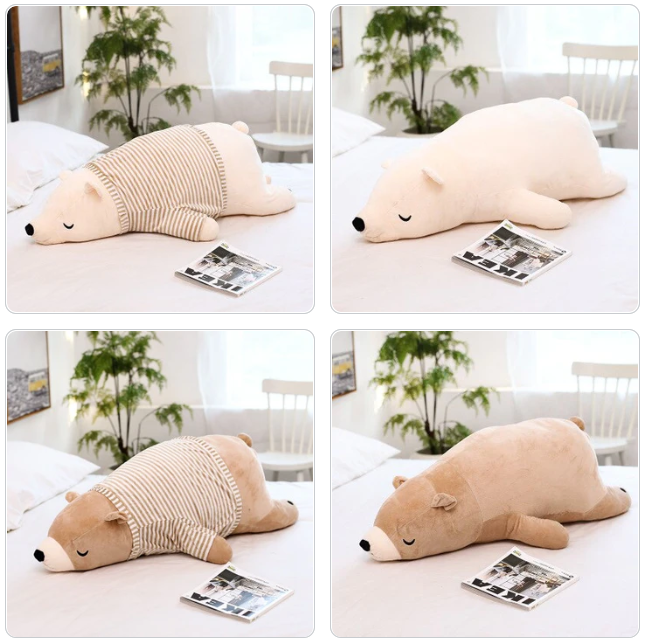 Cute Polar Bear (with/without cloth) Plush Toys 35-110cm