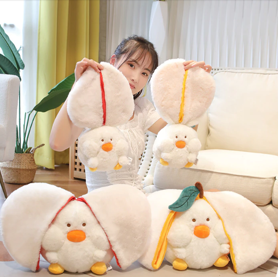 Funny Duck In Pear/Heart Bag Plush Toys 20cm/35cm