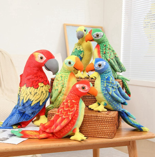Bird Parrot Lifelike Plush Toys 50cm/70cm - 6 styles