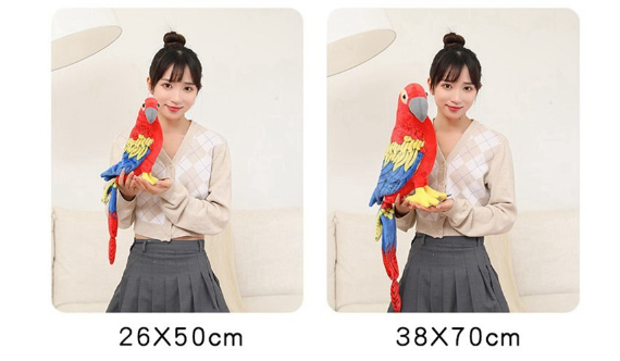 Bird Parrot Lifelike Plush Toys 50cm/70cm - 6 styles