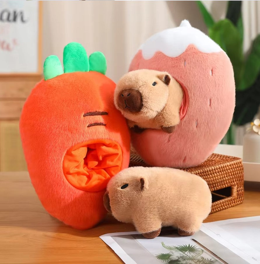 Cute Capybara With Avocado/Banana/Carrot/Strawberry Plush Toys 35/45cm