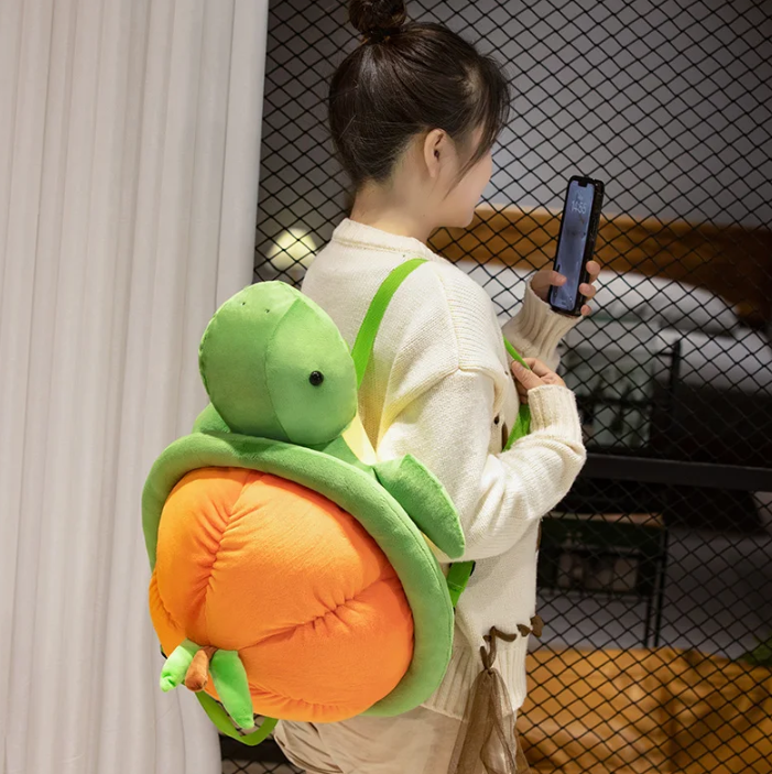 Cute Turtle And Persimmon Hybrid With Capybara Plush Toys or Plush Backpacks 35/45/55cm