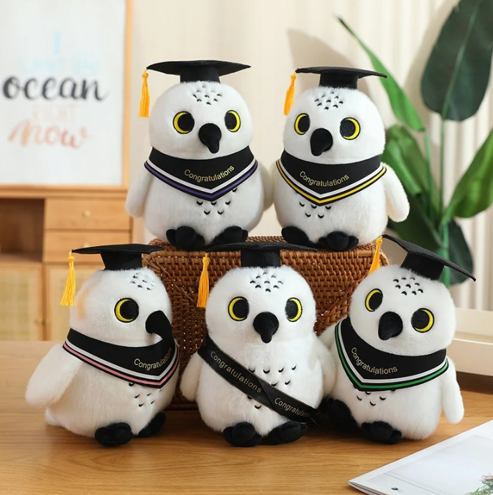 Cute White Owl Graduation Plush Toys 22cm - 7 Styles
