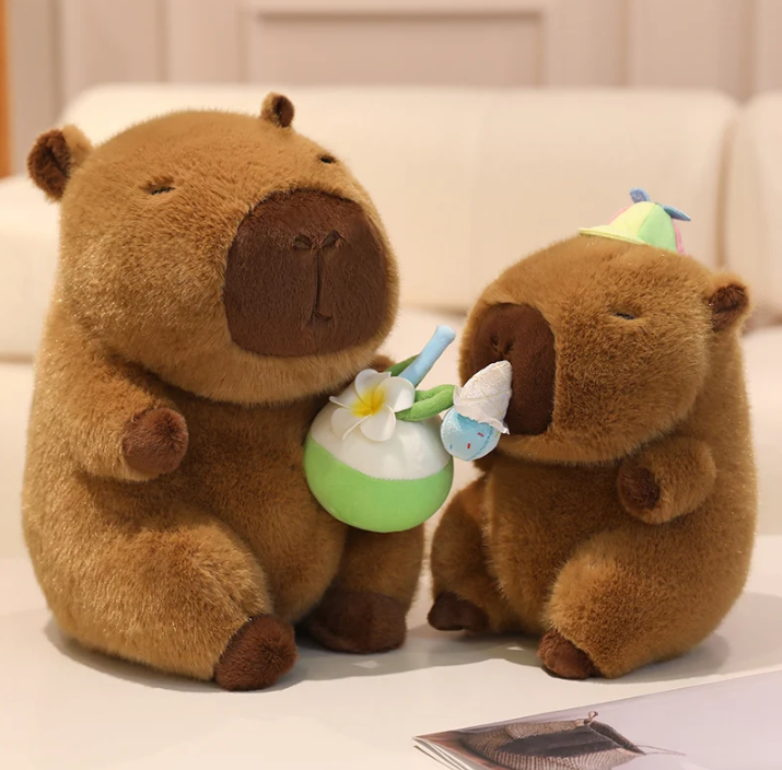 Cute Capybara With Ice Cream/Coconut Or With Bags(Sports) Plush Toys 22/30cm - 8 Styles