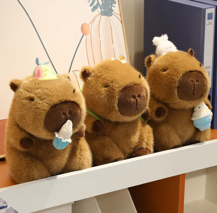 Cute Capybara With Ice Cream/Coconut Or With Bags(Sports) Plush Toys 22/30cm - 8 Styles