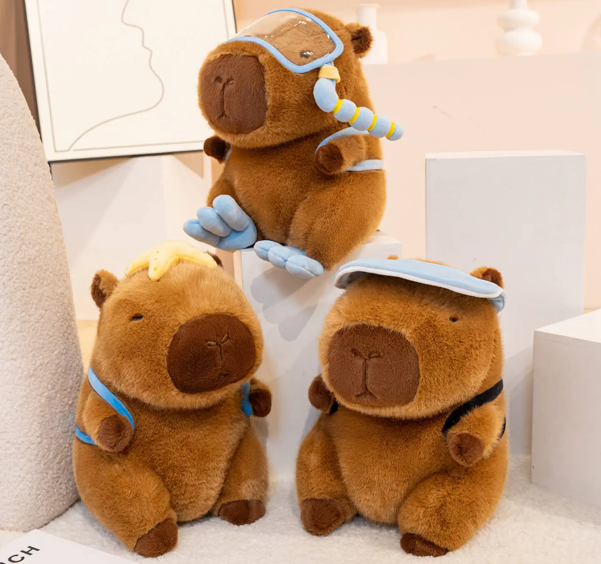 Cute Capybara With Ice Cream/Coconut Or With Bags(Sports) Plush Toys 22/30cm - 8 Styles