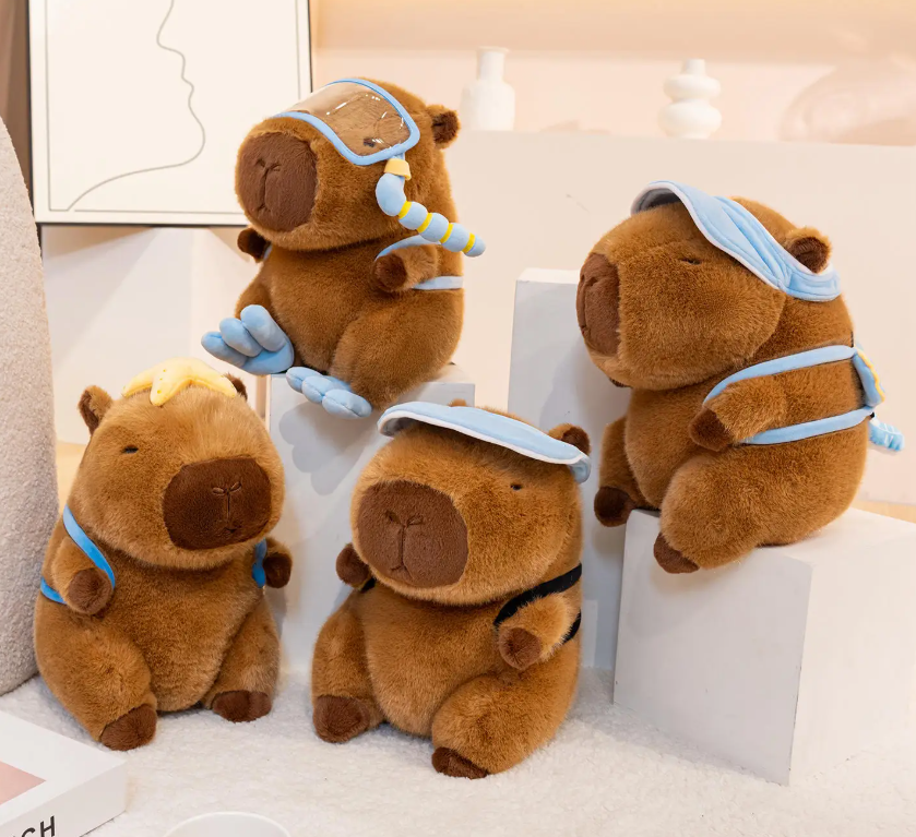 Cute Capybara With Ice Cream/Coconut Or With Bags(Sports) Plush Toys 22/30cm - 8 Styles