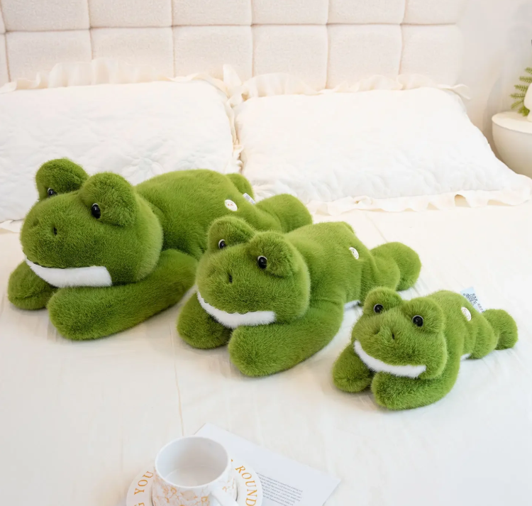 Cute Lying Green Frog Plush Toys 30/45/60cm