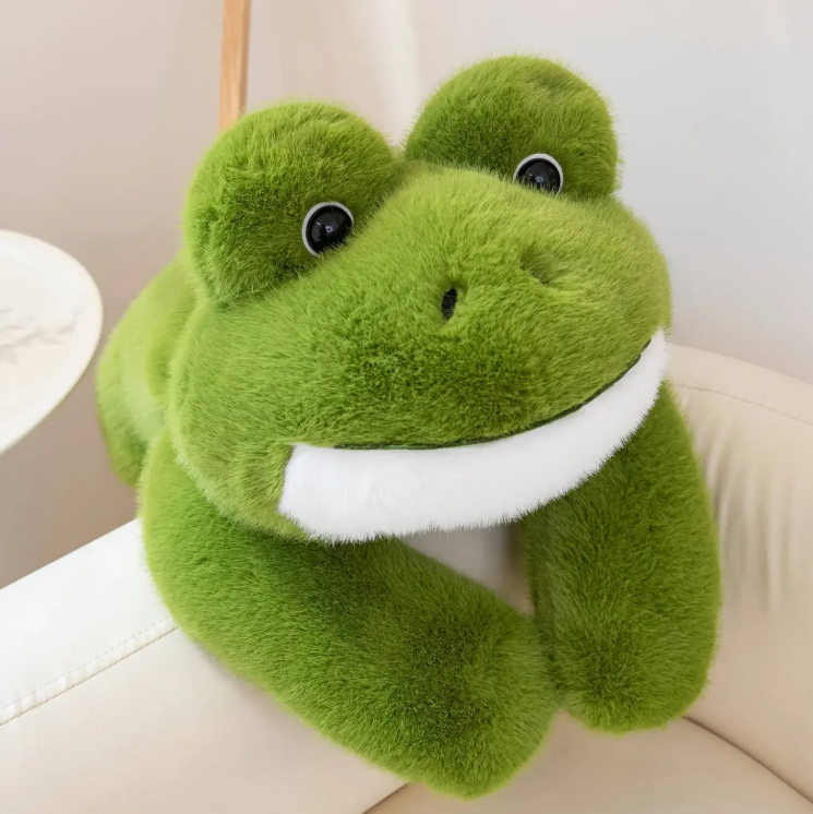 Cute Lying Green Frog Plush Toys 30/45/60cm