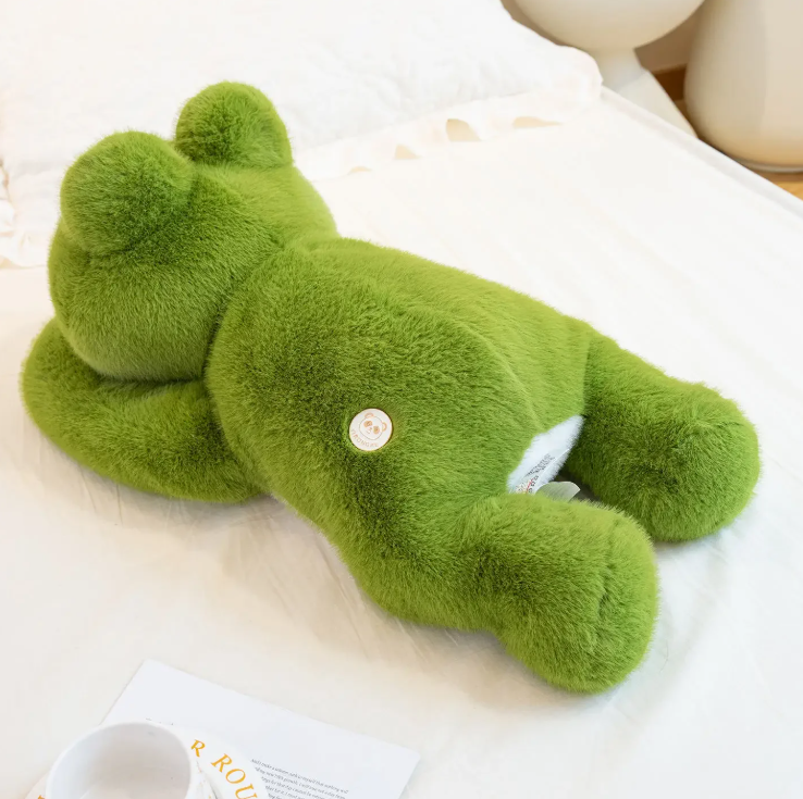 Cute Lying Green Frog Plush Toys 30/45/60cm