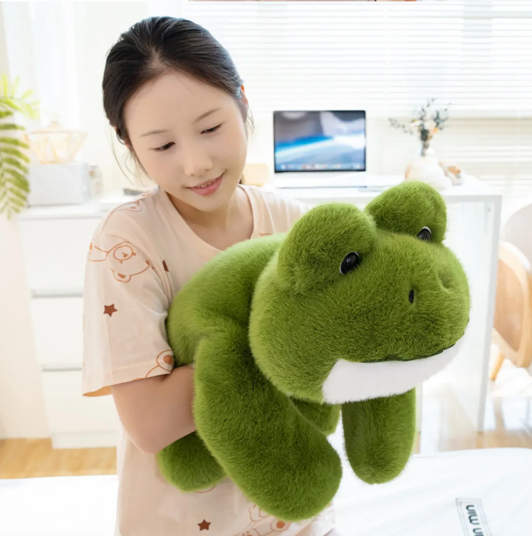 Cute Lying Green Frog Plush Toys 30/45/60cm