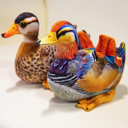 Bird (Lifelike/Realistc Mandarin Duck) Plush Toys 25cm - Brown/Colourful