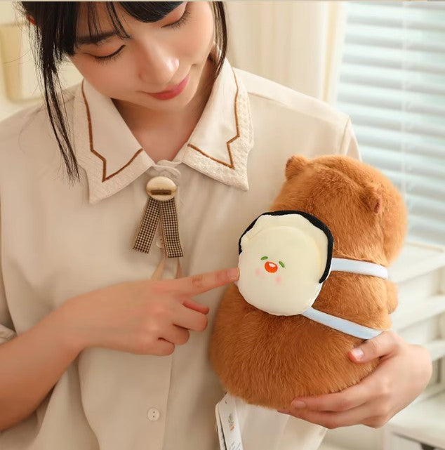 Cute Capybara With Bee/Oyster Bag Plush Keychains 12cm & Toys 23/33cm