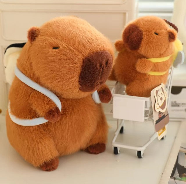 Cute Capybara With Bee/Oyster Bag Plush Keychains 12cm & Toys 23/33cm