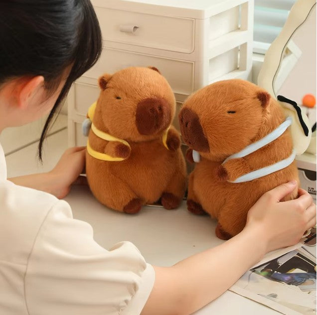 Cute Capybara With Bee/Oyster Bag Plush Keychains 12cm & Toys 23/33cm