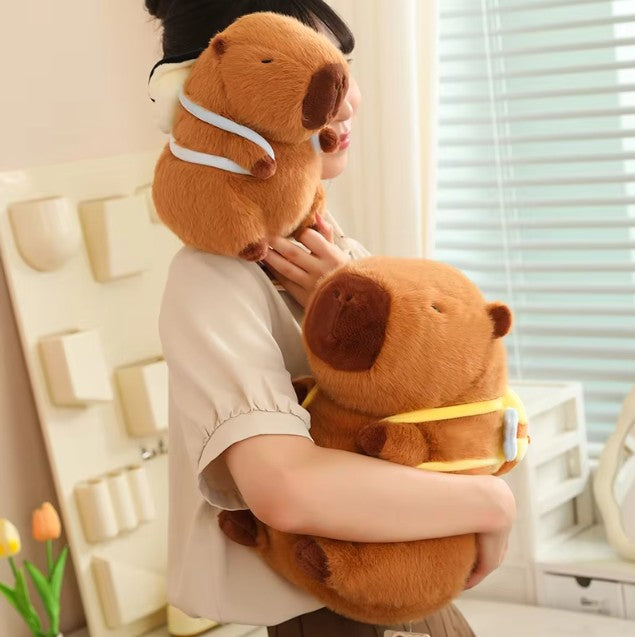 Cute Capybara With Bee/Oyster Bag Plush Keychains 12cm & Toys 23/33cm